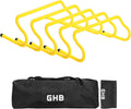 GHB Pack de 5 vallas de agilidad de 8" para entrenamiento de velocidad y agilidad, vallas resistentes desmontables, juego de equipo de entrenamiento con bolsa de transporte para niños, atletas, fútbol y baloncesto.