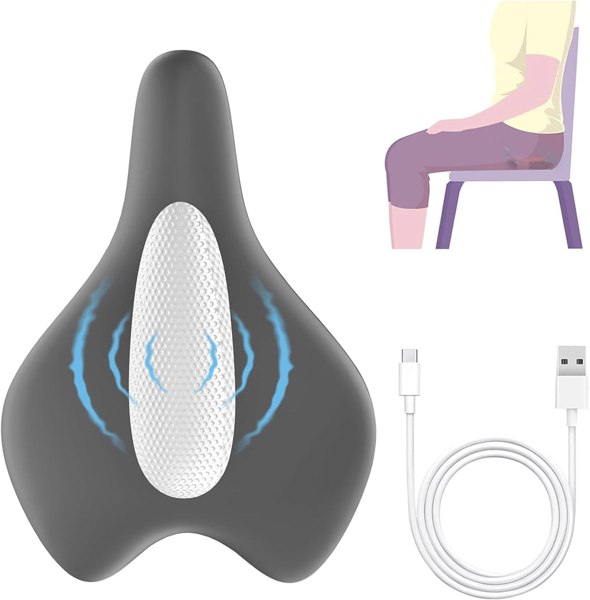 Entrenador de Kegel para hombres, ejercitador de Kegel para sentarse encima, utilizado para el soporte de la vejiga, tonificación y fortalecimiento, entrenamiento de control muscular, recuperación muscular de resistencia y entrenamiento de relajación de