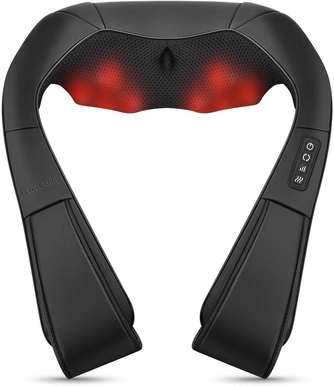 Medcursor Neck Massager - Portable Electric Neck and Back Massager with Heat, Deep Tissue 3D Kneading Pillow for Muscle Pain Relief, Ideal Father’s Day Gift, Not Cordless