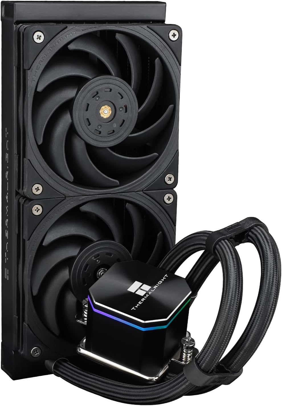 Refrigerador líquido para CPU Thermalright Frozen Edge 240 negro con ventiladores PWM, velocidad de bomba de 3300 RPM, rodamiento S-FDB, para AMD AM4/AM5, Intel LGA1150/1155/1200/1700/2011