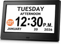 7'' Digital Clock, Dementia Clock With Date And Time, 10 Reminders, 6 Alarms, Auto-Dimming, Auto DST, Remote Control, Large Display Alarm Clock For Seniors, Gifts For People With Dementia, Alzheimers