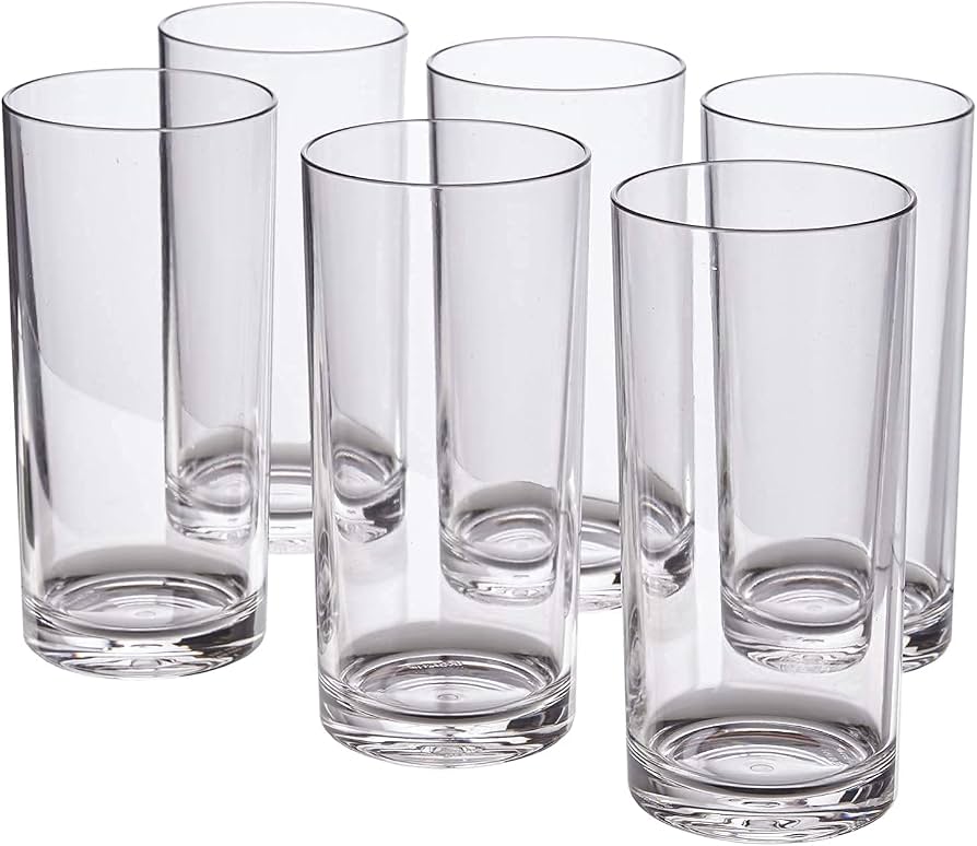 Vasos acrilicos de agua para beber agua, zumo, vaso alto Collin Highball