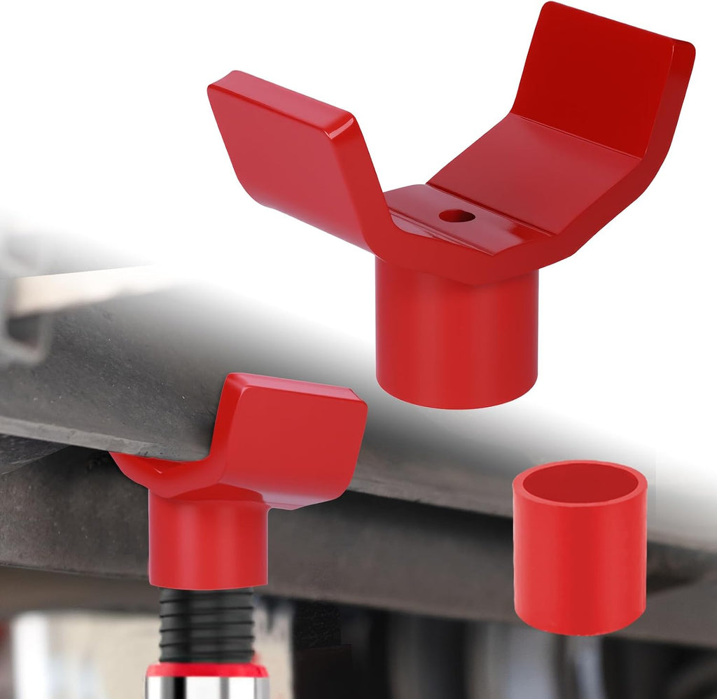 Adaptador 2 en 1 para Gato de Botella | Acero Universal para Ejes Redondos y Cuadrados — Compatible hasta 41 mm (1.61")