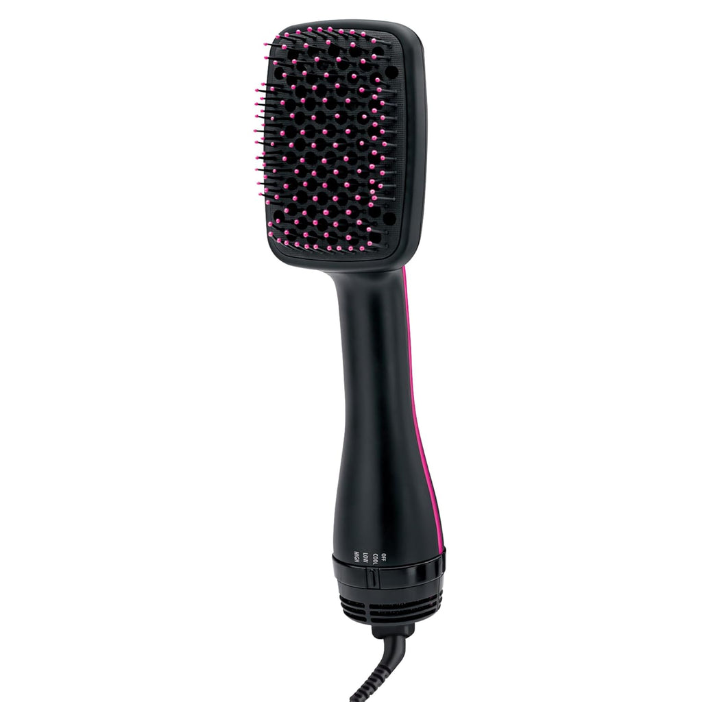 Secador y alisador de cabello REVLON One-Step, cepillo alisador todo en uno para peinados lisos y lisos con calidad de salón, negro 
