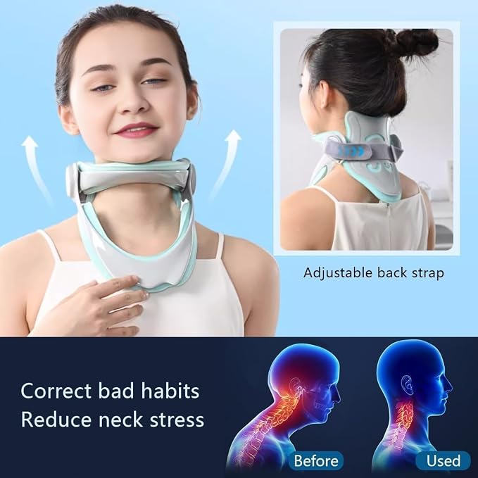 Cuello cervical de espuma suave con soporte de barbilla ajustable de 360°, soporte cervical para corrección de postura de cabeza hacia adelante y soporte de columna cervical, soporte para el dolor de cuello