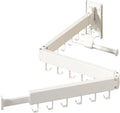 HEILAIYI Wall Mounted Clothes Hanger,Clothes Drying Rack,Laundry Drying Rack,Clothes Rack Wall Mount,Drying Rack Clothing,Retractable,Collapsible,can Fold Upward & Left & Right (Upgrade-White)