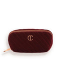 Charlotte Tilbury Neceser de Maquillaje de Viaje Mediano Makeup Bag of My Dreams | Terciopelo Acolchado con 3 Compartimentos y Bolsillo con Cierre (Night Crimson)