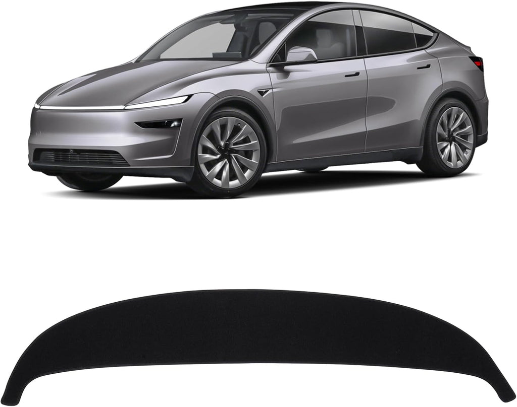Funda para salpicadero KUST negra compatible con Tesla Model Y Juniper 2025-2026 (solo para Juniper) Accesorios para funda de salpicadero Alfombrilla de poliéster para salpicadero Ajuste personalizado Protector solar para consola central Sin reflejos