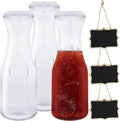 Set de 3 Botellas de Vidrio con Tapa, Jarra de Vidrio de 34 Onzas, Decantador de Agua para Vino, Leche, Jugo y Mimosas, para Fiestas y Bodas ( ARTICULO VIENE COMO SE MUESTRA EN LA SEGUNDA IMAGEN )