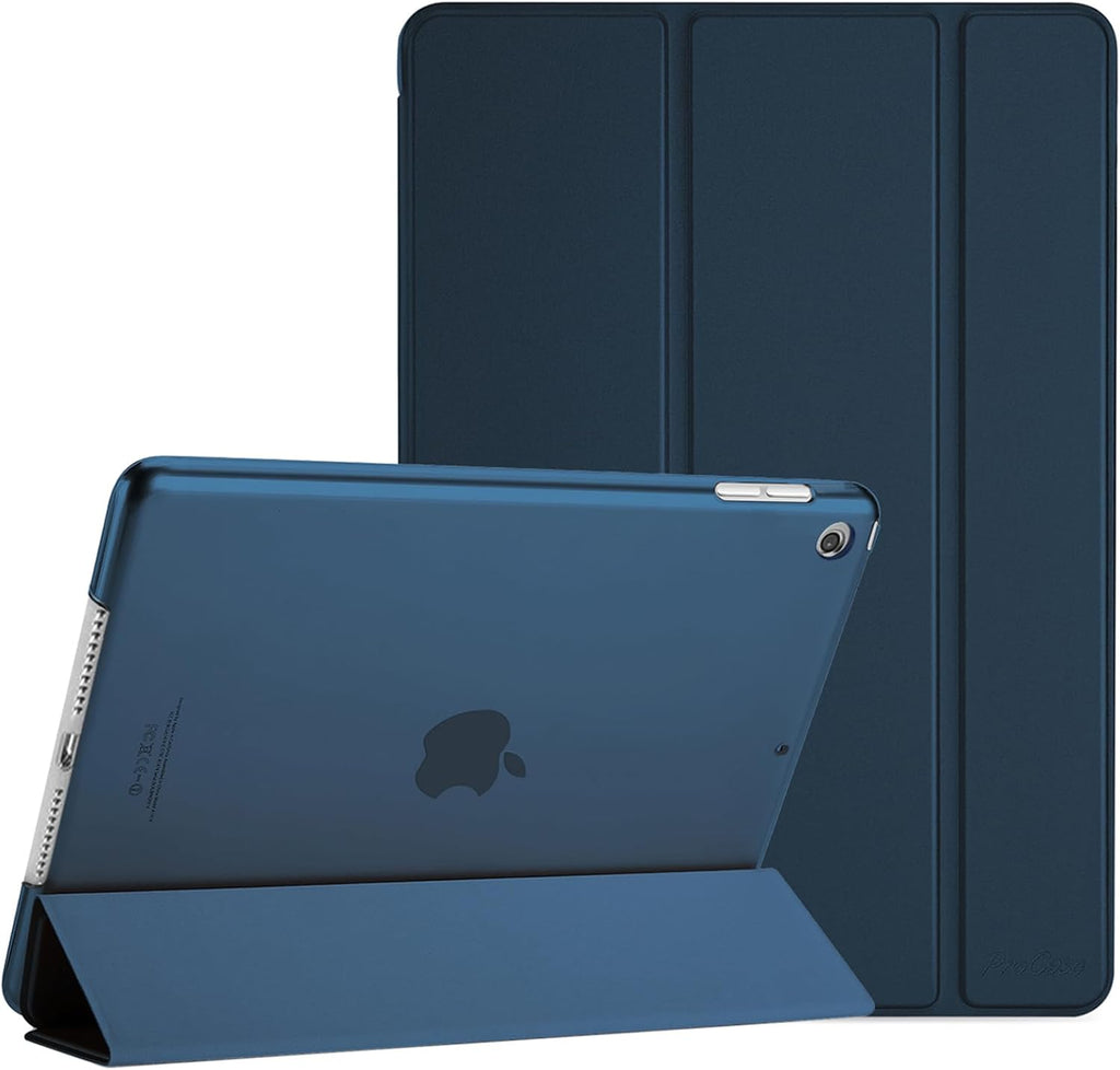 Funda ProCase para iPad 9na, 8va y 7ma Generación 10.2 Pulgadas (2021 2020 2019) | Cubierta Inteligente Slim con Carcasa Trasera Translúcida, Azul Marino