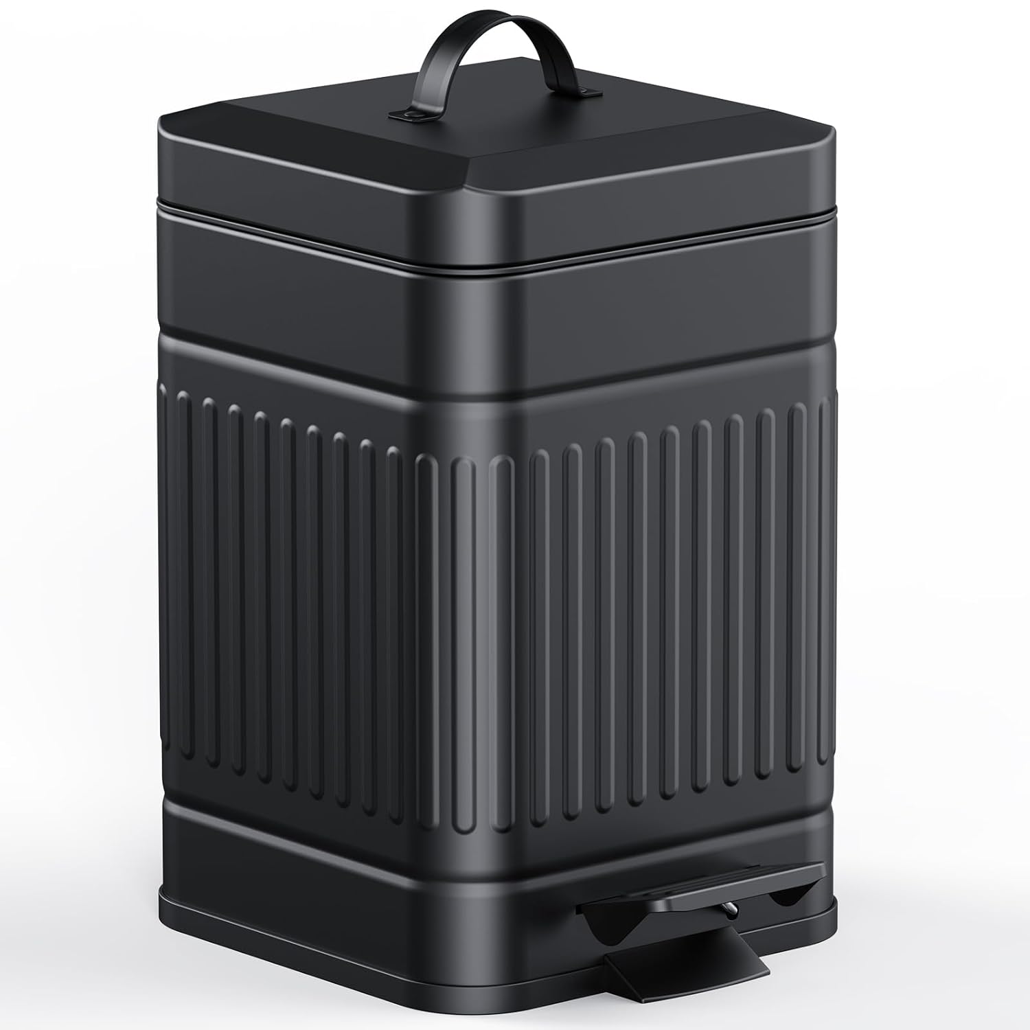 Basurero Retro con Pedal y Tapa Silenciosa 5L – Acero Inoxidable Negro