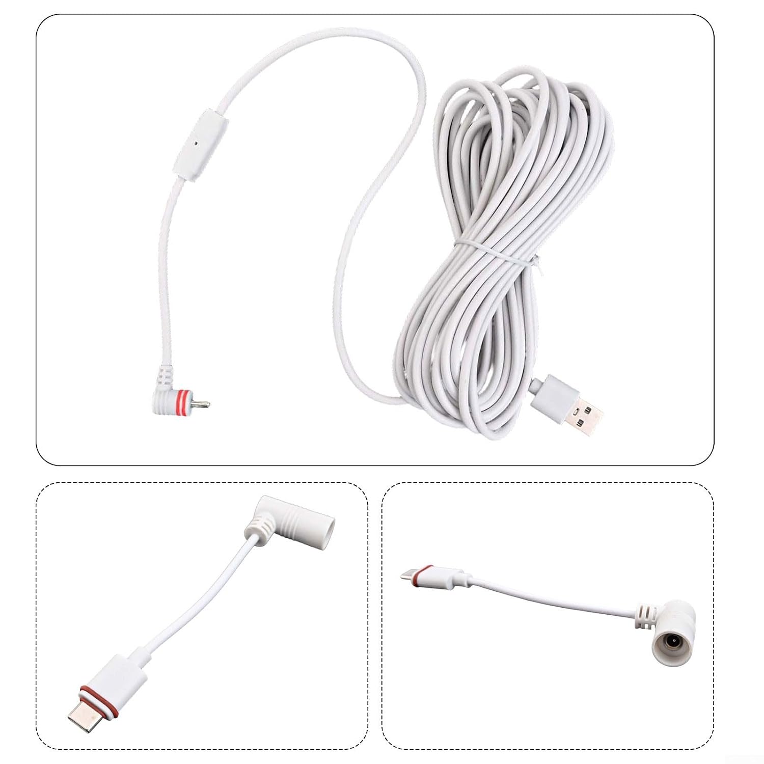 Cable de alimentación y adaptador para cámara Ring Spotlight, carga segura y resistente a la intemperie (25 pies)