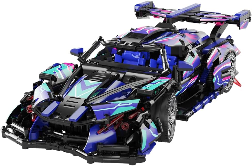 APAWR Bloques de construcción de autos deportivos para niños y adultos - Kit de construcción de autos de carreras desafiantes de 1391 piezas, juego de modelos de bricolaje para edades de 8 a 14 años
