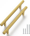 Tiradores para armarios Haliwu, paquete de 20 unidades, latón dorado, con orificio central de 10 cm, modernos, para baño, cocina y dormitorio.