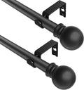 Varas Cortina Negra Paquete 2 Ventanas 89-117 cm, Vara Cortina Decorativa Ajustable, Diámetro 1,6 cm Vara Pequeña