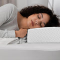 Almohada cúbica COLDHUNTER Pro para personas que duermen de lado, almohada de espuma viscoelástica, almohada suave que brinda soporte para la cabeza, el cuello y el alivio del dolor de hombros, blanca - 24"x12"x5"
