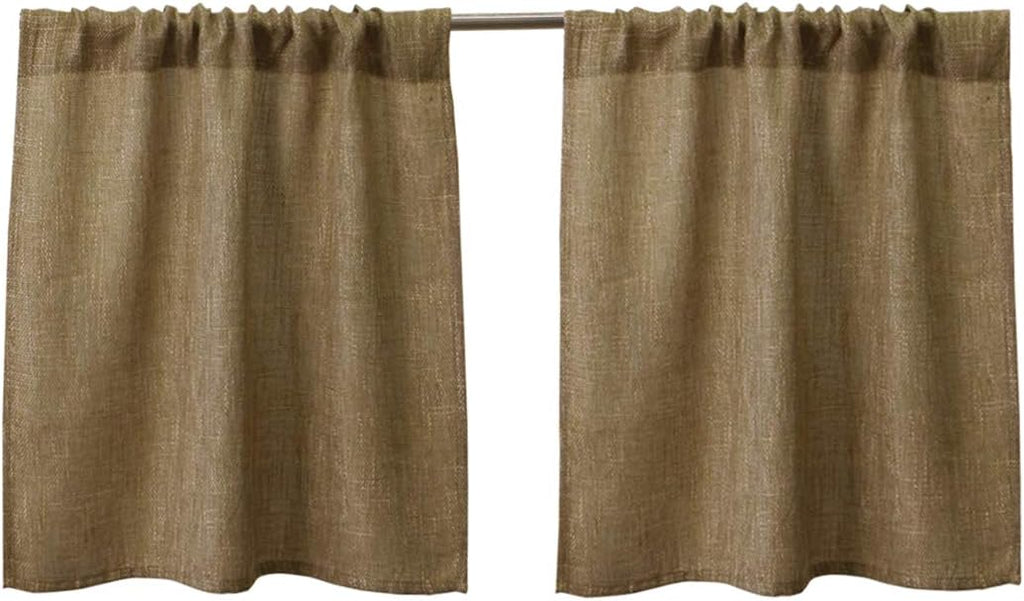 Cortinas Valea Home de arpillera suave color tostado natural con bolsillo para barra, ideales para sala de estar o puerta de patio, 94 x 213 cm (37" x 84"), 1 panel.