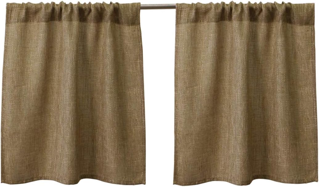 Cortinas Valea Home de arpillera suave color tostado natural con bolsillo para barra, ideales para sala de estar o puerta de patio, 94 x 213 cm (37" x 84"), 1 panel.