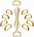 40 Pcs Stainless Steel Napkin Rings Metal Napkin Ring Holders Valentine's Day Modern Serviette Buckles Metallic Adornment for Spring Table Kitchen Dinner Party Wedding(Matte Gold Semicircle)