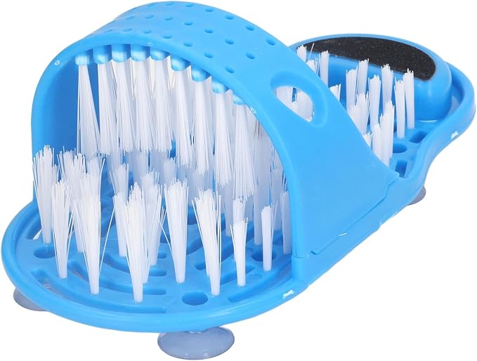 Limpiador de pies de ducha, limpiador de pies, cepillo de lavado de pies, masajeador de pies con ventosas para adultos unisex, color azul