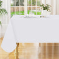Mantel rectangular Smiry de 60 x 102 pulgadas, impermeable, lavable, de vinilo, protector de mesa, resistente a derrames de aceite, para comedor, picnic, camping y exteriores, color blanco.