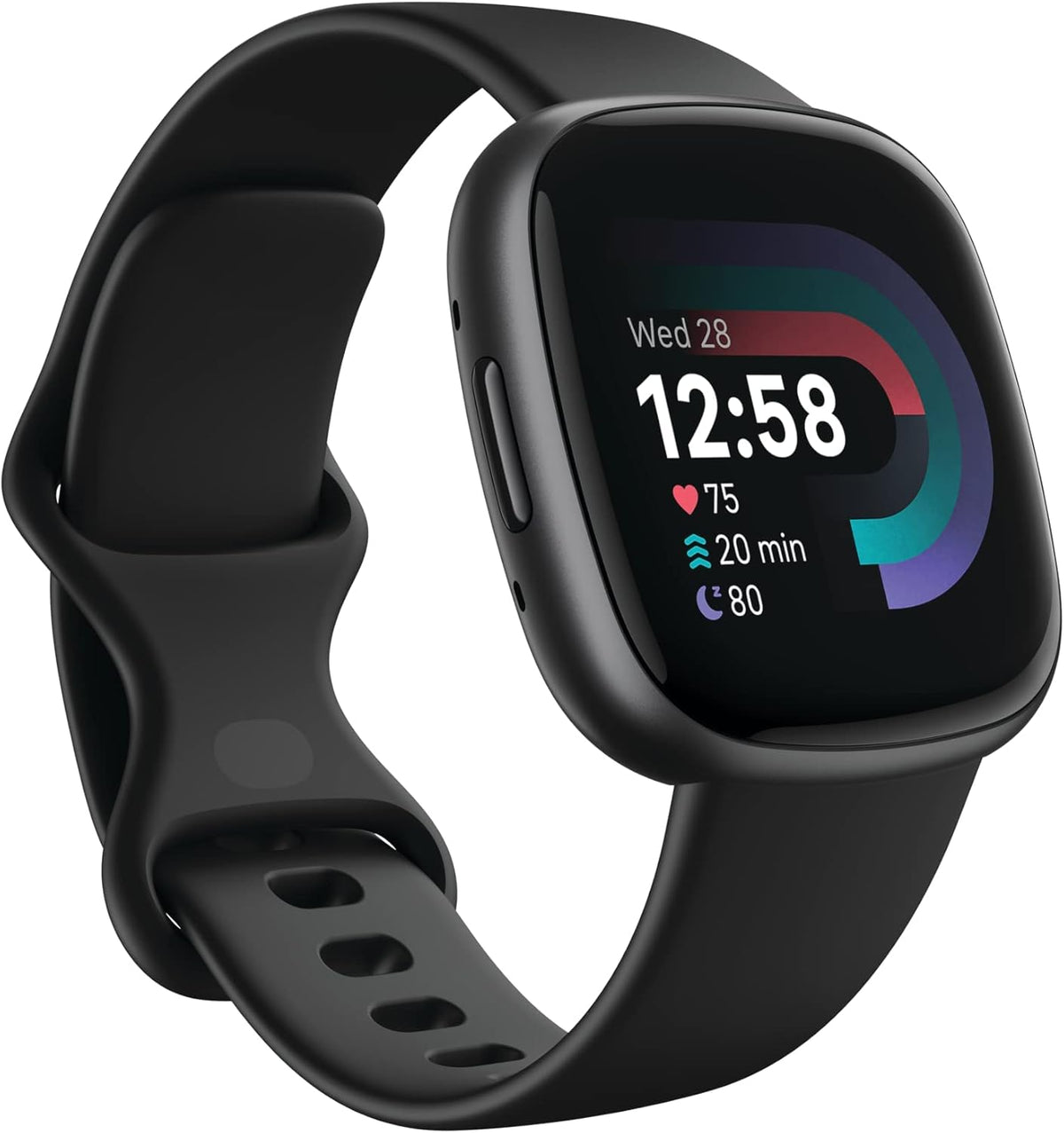 Reloj inteligente Fitbit Versa 4 con función de preparación diaria - Incluye suscripción premium de Google Health por 3 meses - GPS, monitorización continua de la frecuencia cardíaca, más de 40 modos de ejercicio, seguimiento del sueño - Negro/Grafito