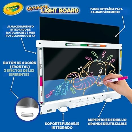 NOTA IMPORTANTE: PRESENTA USO, LE FALTA UN LAPIZ, NO AFECTA SU FUNCIONAMIENTO — Tableta de Dibujo LED Crayola Ultimate Light Board