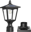 ( ARTICULO VIENE COMO SE MUESTRA EN LA SEGUNDA IMAGEN ) Luces Solares para Poste 6000K | Dusk to Dawn con Base de Montaje | Impermeables para Jardín, Patio y Pilar | Lámpara Decorativa Exterior (Blanco Frío)