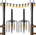 Paquete de 2 postes de luz para exteriores, postes de luz de metal