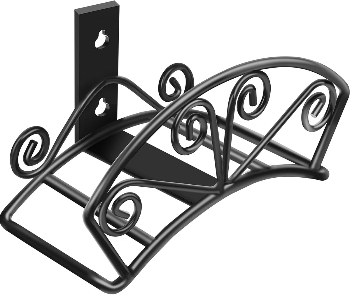 Soporte para manguera de jardín TomCare, resistente, con capacidad para 45 metros (150 pies). Colgador de metal sólido para mangueras, montaje en pared, decorativo, duradero, organizador de mangueras para jardín y exteriores, color negro.