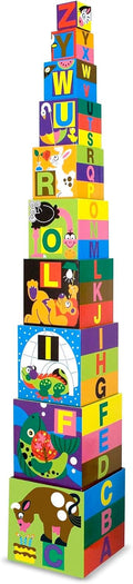 Bloques apilables y encajables con el alfabeto de lujo de Melissa & Doug, 10 piezas - Certificado FSC