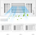 DGB 6 piezas de cubiertas para rejillas de ventilación de 12x4 pulgadas - Rejilla de pared y techo de metal sólido de 3 vías, rejilla de retorno de aire (blanco, tamaño interior 12 x 4)