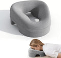 Almohada de masaje para cama, almohada de masaje para camilla, almohadas para perforaciones, almohada para dormir, soporte facial después de cirugía ocular, funda extraíble de espuma viscoelástica con diseño transpirable, gris claro