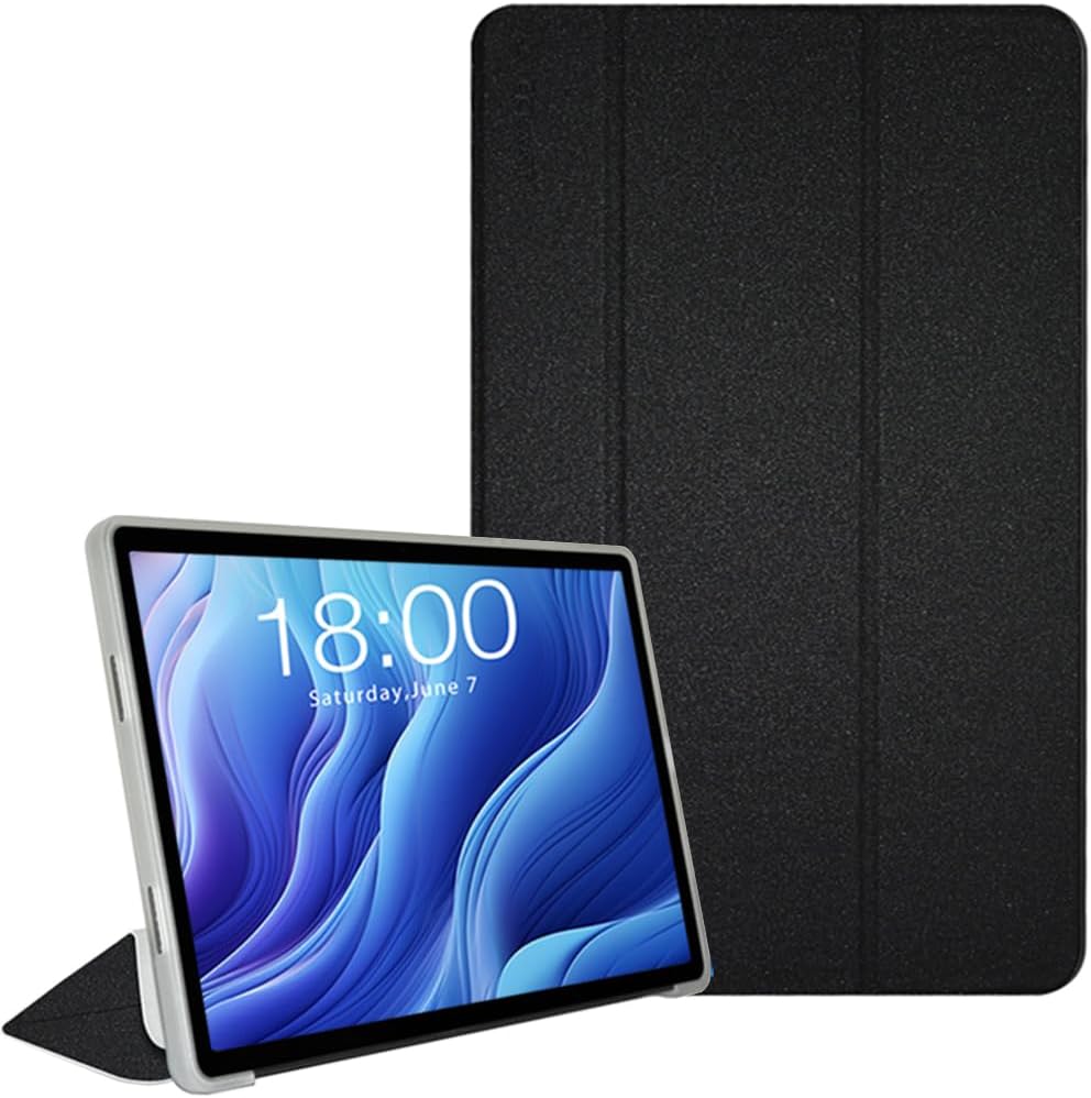 Funda AIJAKO para tablet TECLAST T60 de 12 pulgadas con Android 14, funda protectora plegable ultradelgada de piel sintética con soporte triple plegable con función de encendido/apagado automático y carcasa trasera de TPU suave para TECLAST T60, color