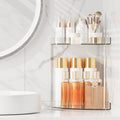 Organizador de encimera para baño Acliys, 2 niveles, de acrílico, para maquillaje, perfumes, tocador, especiero, lavabo y cafetera (transparente).