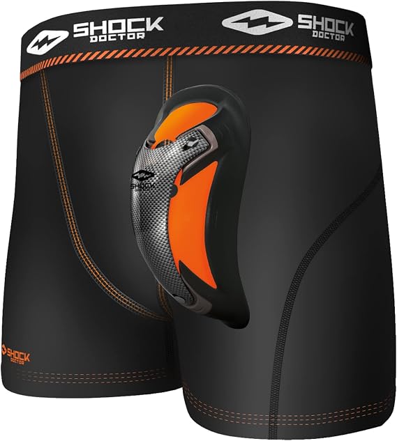Shock Doctor Ultra Pro Boxer - Pantalón corto de compresión para hombre con ultra copa, protección ventilada que absorbe la humedad, tallas para adultos