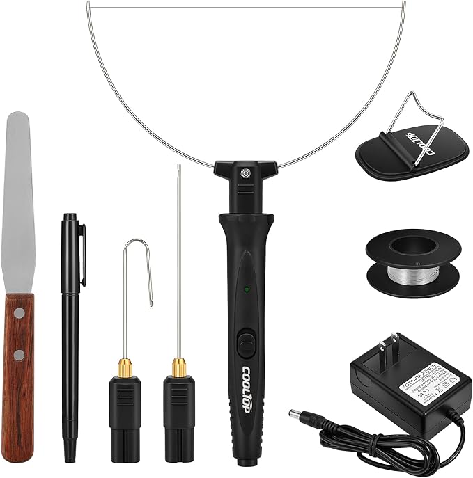 USADO – Cooltop Kit de Cortador de Espuma de Alambre Caliente 18W, Herramienta Eléctrica de Corte de Espuma, Kit de Cuchillo de Tallado