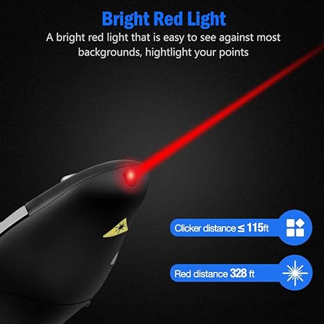 Clicker Inalámbrico para Presentaciones RF 2.4GHz – Compatible con PowerPoint, Keynote y Google Slides