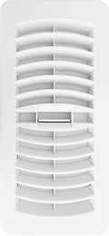 Rejilla de Ventilación Decorativa para Piso 3" x 10" – Plástico Blanco con Palanca Ajustable