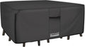 Funda rectangular resistente ULTCOVER 600D de lona de alta resistencia para mesa y sillas de patio - Funda impermeable para muebles de exterior de uso general, 282 x 188 cm, color negro.