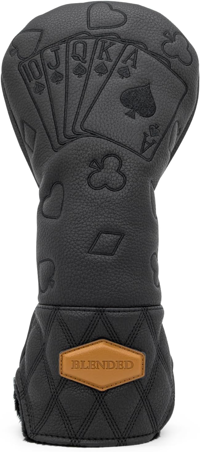 Cubiertas de Palo de Golf en Cuero Diseño Poker – Driver, Madera Fairway e Híbrido con Etiqueta Numérica