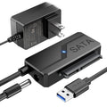 USADO. Adaptador SATA a USB con Alimentacion | USB 3.0 a SATA III para Discos 2.5 y 3.5 pulgadas hasta 20TB | Cable con Fuente 12V, Soporta UASP