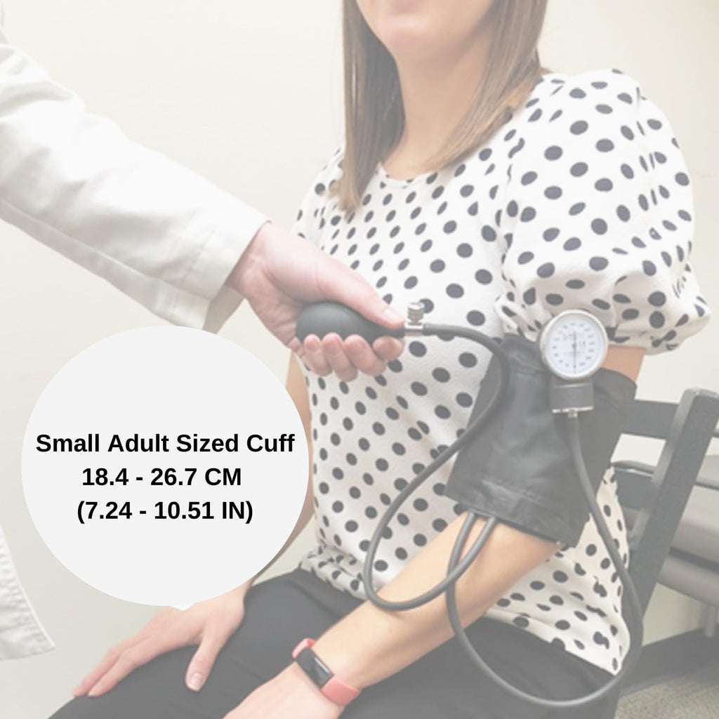 HCS - Brazalete pequeño de presión arterial, manual - Brazaletes de PA pequeños para adultos - Monitor manual de presión arterial - Esfigmomanómetro aneroide - Grado médico, uso doméstico