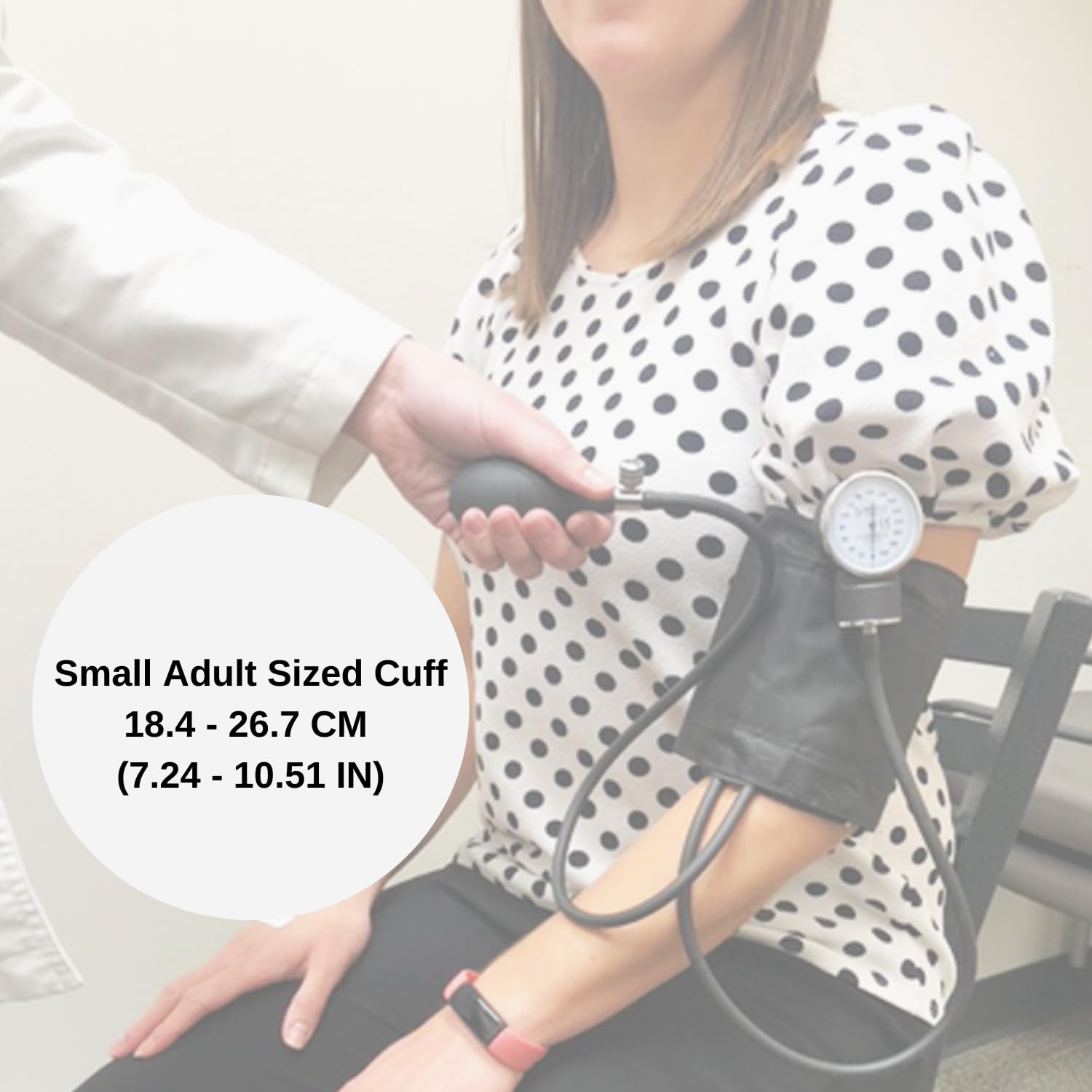 HCS - Brazalete pequeño de presión arterial, manual - Brazaletes de PA pequeños para adultos - Monitor manual de presión arterial - Esfigmomanómetro aneroide - Grado médico, uso doméstico