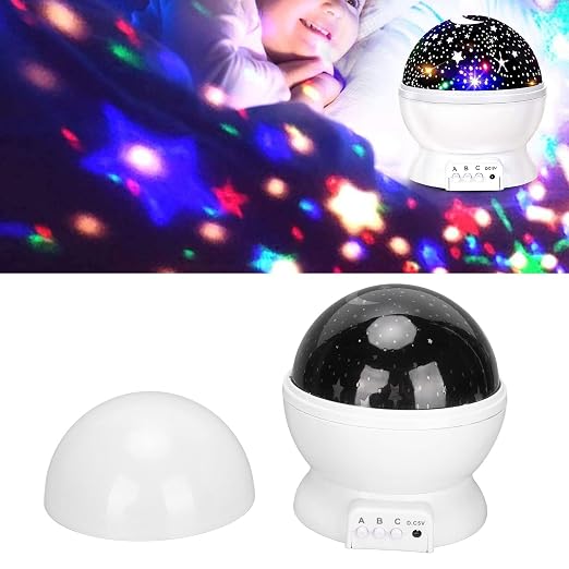 ⚠️ EL CABLE PRESENTA ROTO, NO AFECTA SU FUNCIONAMIENTO | Proyector de Cielo Estrellado, 8 Modos de Color, 4 Lámparas LED, Giratorio 360°