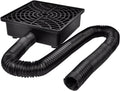 Extensiones de bajantes para canalones y sumideros Prestantious, extensor de bajante de perfil bajo de 30 x 30 cm con tubo flexible de 5 cm de diámetro interior, no requiere excavación profunda, desviador de agua de lluvia, 5 m