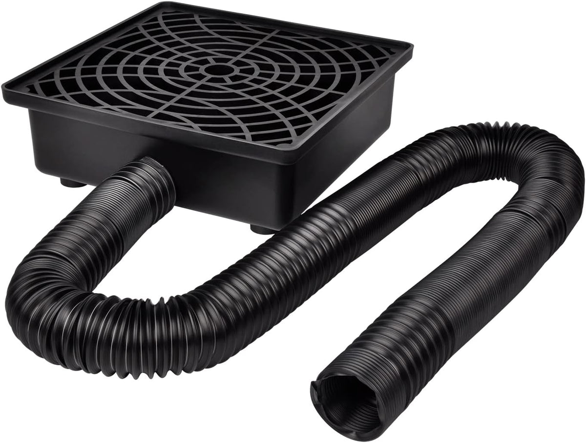 Extensiones de bajantes para canalones y sumideros Prestantious, extensor de bajante de perfil bajo de 30 x 30 cm con tubo flexible de 5 cm de diámetro interior, no requiere excavación profunda, desviador de agua de lluvia, 5 m