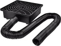 Prestantious Extensiones de bajante de canalón para cuenca de captación, 12 x 12 pulgadas, extensor de bajante de cuenca de captación de bajo perfil con tubo flexible de 2 pulgadas de diámetro