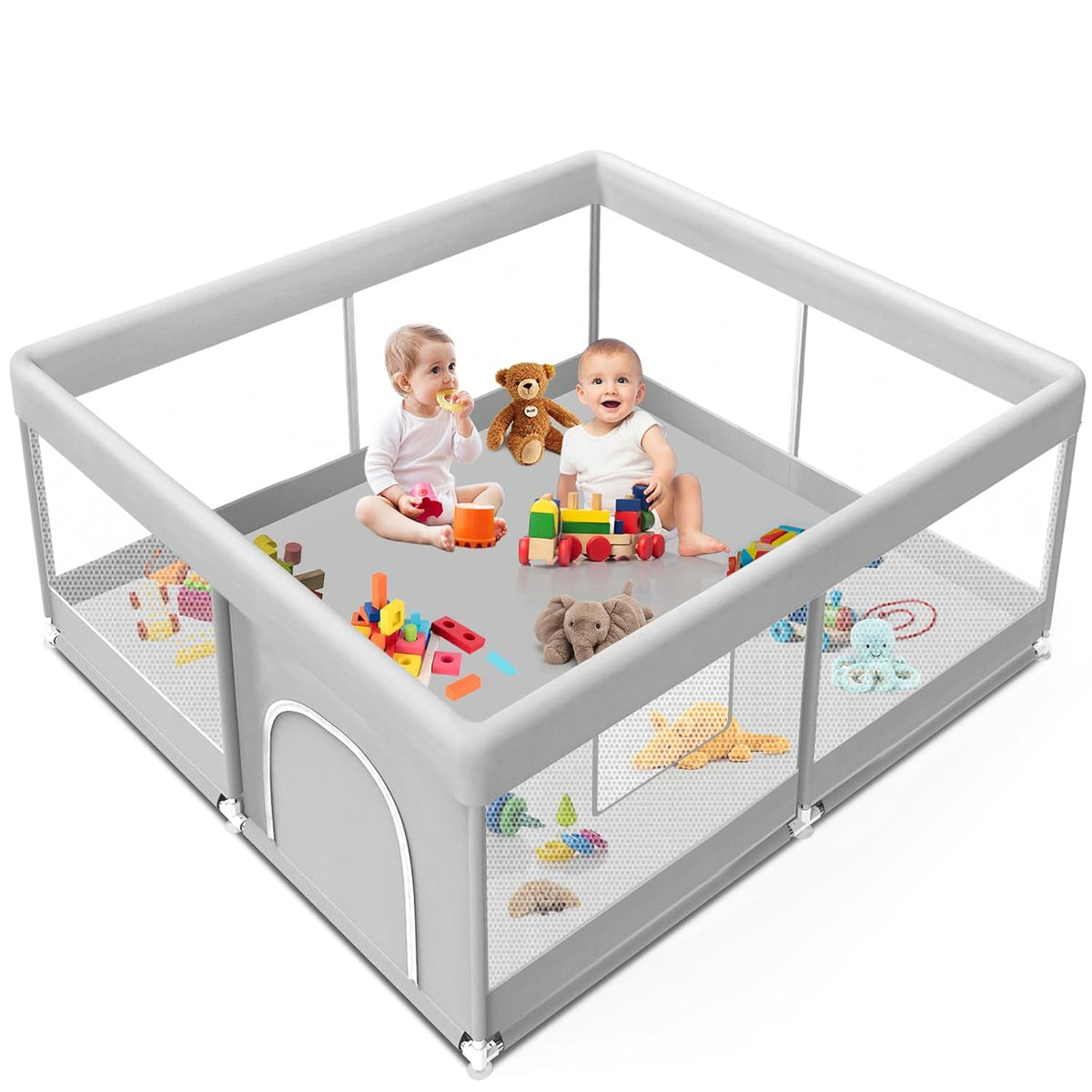 Corralito para bebés de 50 x 50 pulgadas, corralito para bebés y niños pequeños