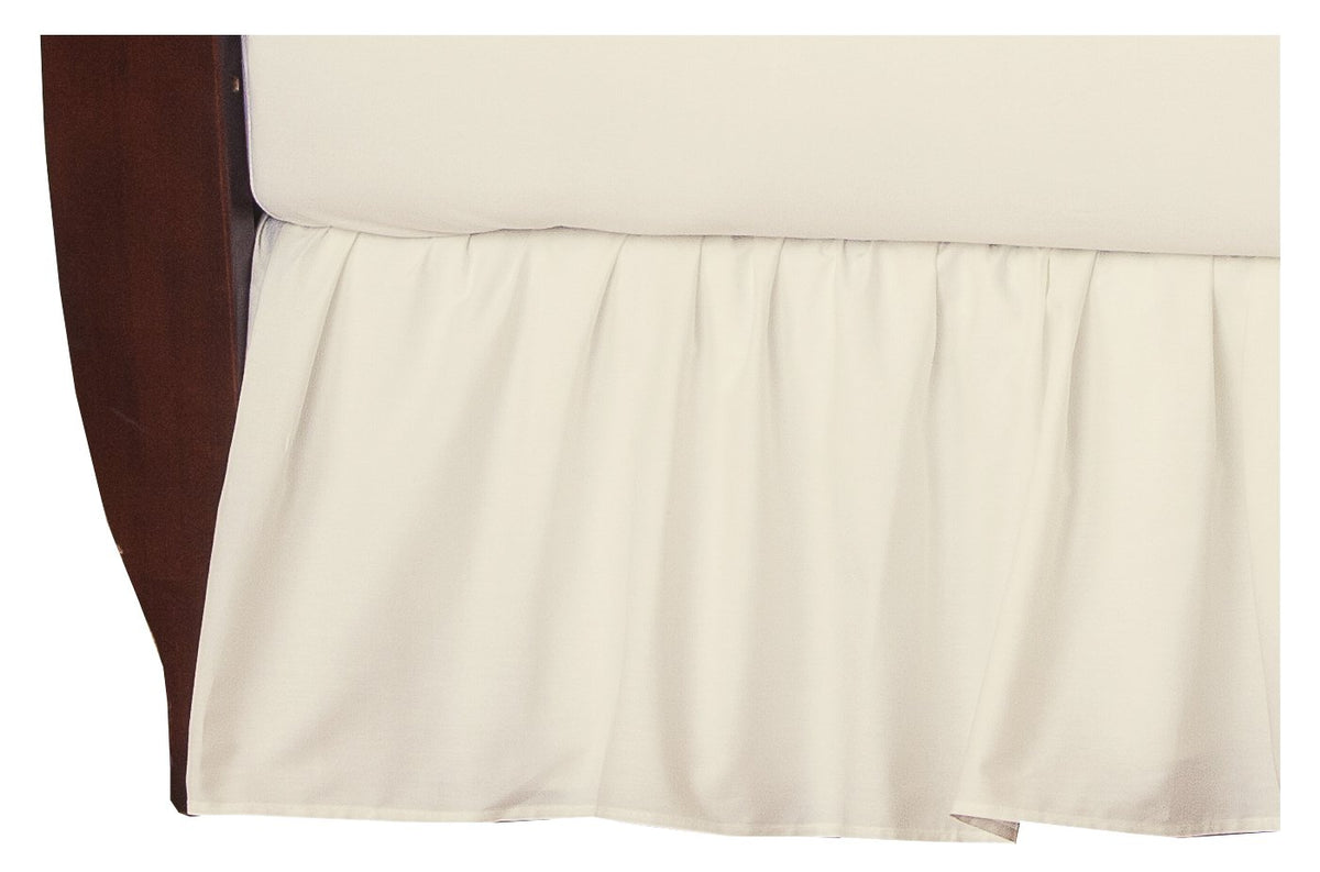 Falda para Cuna con Volantes American Baby Company – Percal 100% Algodón, Color Crema, 52"x28"+13.5"